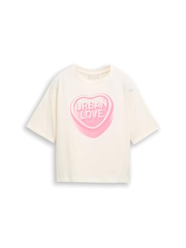 TOM TAILOR Mädchen 1047368 T-Shirt, 12906-Wool White, 140 von TOM TAILOR