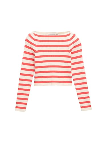 TOM TAILOR Mädchen 1047378 Pullover, 38376-Red White Stripe Design, 152 von TOM TAILOR