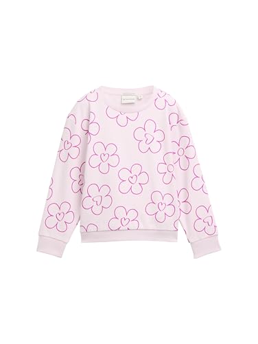 TOM TAILOR Mädchen 1047436 Sweatshirt, 38336-Neon Lilac Flower Print, 116-122 von TOM TAILOR