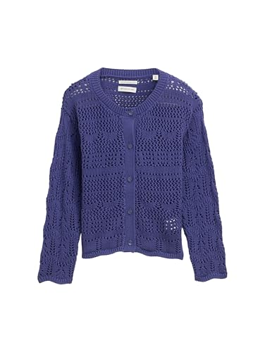 TOM TAILOR Mädchen 1047441 Cardigan Strickjacke, 38338-Dark Blue Harbor, 116-122 von TOM TAILOR
