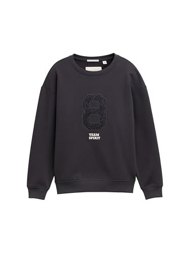 TOM TAILOR Mädchen 1048328 Sweatshirt, 29476-Coal Grey, 152 von TOM TAILOR