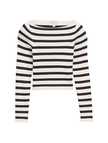 TOM TAILOR Mädchen 1049328 Pullover, 32557-Off White Grey Stripe, 140 von TOM TAILOR