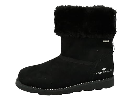 TOM TAILOR Mädchen 2172310 Halblange Stiefel, Schwarz, 38 EU von TOM TAILOR