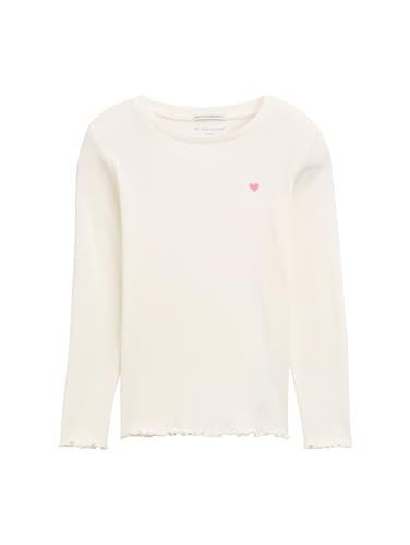 TOM TAILOR Mädchen 1044851 Kinder Basic Langarmshirt mit Rippstruktur, 12906-Wool White, 92/98 von TOM TAILOR