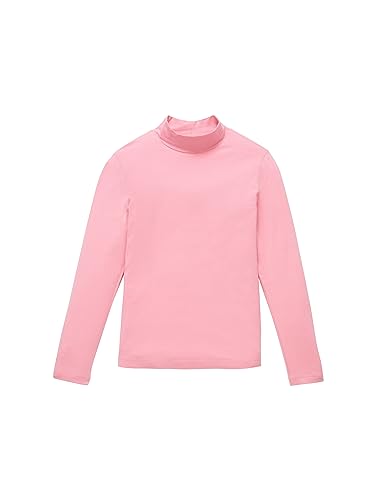 TOM TAILOR Mädchen Kinder Basic Langarmshirt mit Rollkragen, sunrise pink, 152 von TOM TAILOR