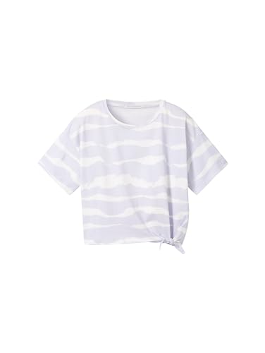 TOM TAILOR Mädchen Kinder Batik T-Shit mit Knoten, lilac batik stripe, 176 von TOM TAILOR