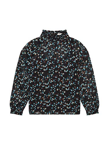 TOM TAILOR Mädchen Kinder Bluse mit Muster 1033948, Schwarz, 128 von TOM TAILOR