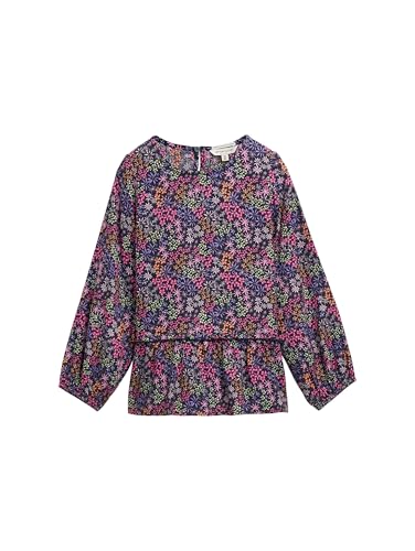 TOM TAILOR Mädchen Kinder Bluse mit Volant & Blumenmuster,35828 - Multicolor Flower Print, 104/110 von TOM TAILOR