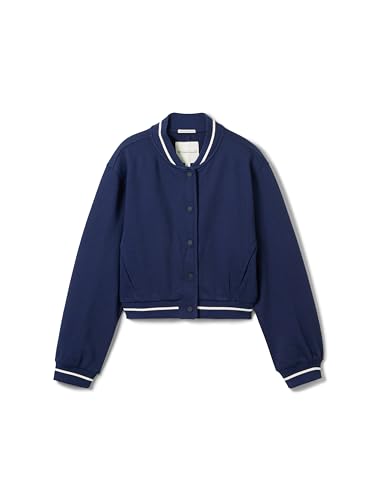 TOM TAILOR Mädchen Kinder College Bomber Sweatjacke, 34590 - Dark Blueberry, 140 von TOM TAILOR