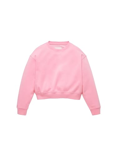 TOM TAILOR Mädchen Kinder Cropped Basic Sweatshirt , sunrise pink, 164 von TOM TAILOR