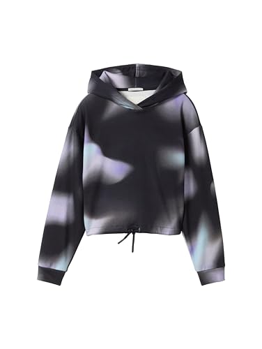 TOM TAILOR Mädchen Kinder Cropped Hoodie Sweatshirt, 36839 - Abstract Design, 140 von TOM TAILOR