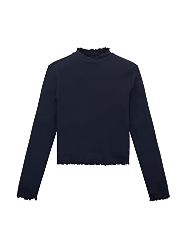 TOM TAILOR Mädchen Kinder Cropped Langarmshirt 1033139, Blau, 128 von TOM TAILOR