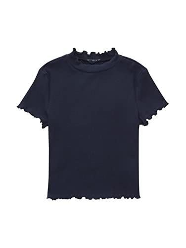 TOM TAILOR Mädchen Kinder Cropped T-Shirt mit Rippstruktur 1035130, Blau, 128 von TOM TAILOR