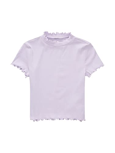 TOM TAILOR Mädchen Kinder Cropped T-Shirt mit Rippstruktur 1035130, Lila, 128 von TOM TAILOR