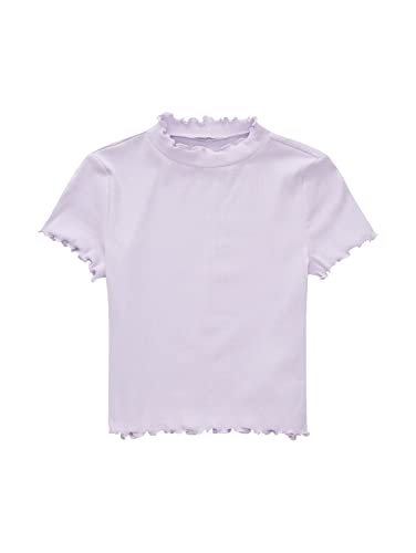 TOM TAILOR Mädchen Kinder Cropped T-Shirt mit Rippstruktur 1035130, Lila, 176 von TOM TAILOR