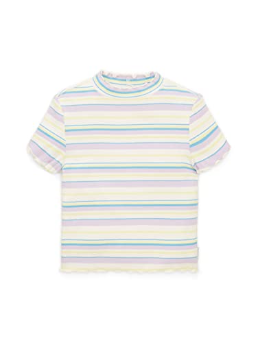 TOM TAILOR Mädchen Kinder Cropped T-Shirt mit Rippstruktur 1037074, Weiß, 128 von TOM TAILOR