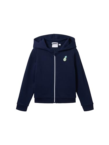 TOM TAILOR Mädchen Kinder Hoodie Sweatjacke mit Ananas-Print, sky captain blue, 116/122 von TOM TAILOR