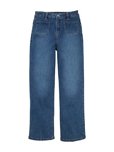 TOM TAILOR Mädchen Kinder Jeans mit weitem Bein 1033253, Blau, 140 von TOM TAILOR