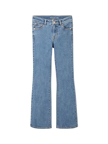 TOM TAILOR Mädchen Kinder Jeanshose mit Schlag, 10152 - Mid Stone Bright Blue Denim, 134 von TOM TAILOR