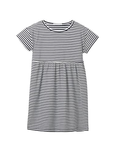 TOM TAILOR Mädchen Kinder Jerseykleid mit Streifen , whisper white navy stripe, 92/98 von TOM TAILOR