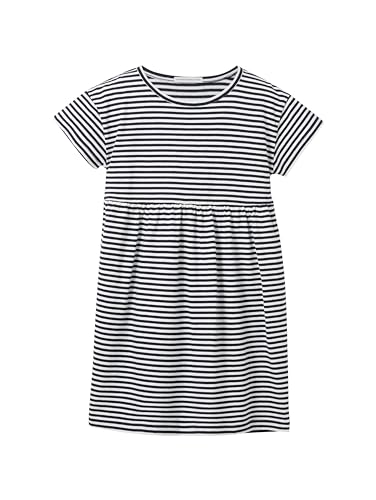 TOM TAILOR Mädchen Kinder Jerseykleid mit Streifen , whisper white navy stripe, 92/98 TOM TAILOR Mädchen Kinder Jerseykleid mit Streifen , whisper white navy stripe, 92/98 von TOM TAILOR