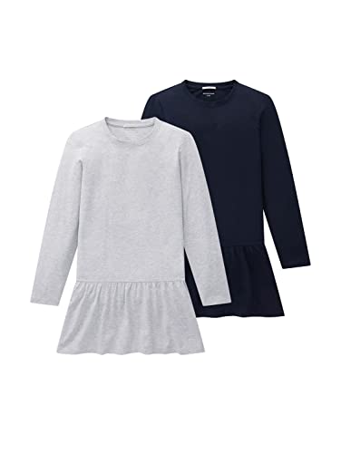 TOM TAILOR Mädchen Kinder Kleid im Doppelpack 1034764, Grau, 152 von TOM TAILOR