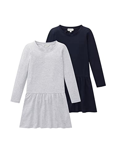 TOM TAILOR Mädchen Kinder Kleid im Doppelpack 1034768, Grau, 92-98 von TOM TAILOR