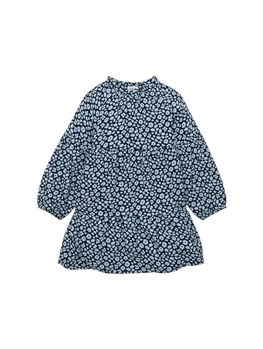 TOM TAILOR Mädchen Kinder Kleid mit Blumen-Muster, blue leo flower print, 128/134 von TOM TAILOR