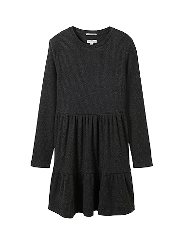 TOM TAILOR Mädchen Kinder Kleid mit Rippstruktur , Shale Grey Melange, 128 von TOM TAILOR