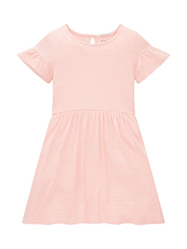 TOM TAILOR Mädchen Kinder Kleid mit Streifen 1035212, Weiß, 104-110 von TOM TAILOR