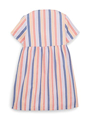 TOM TAILOR Mädchen Kinder Kleid mit Strifen & Knopfleiste 1035183, Blau, 104-110 von TOM TAILOR