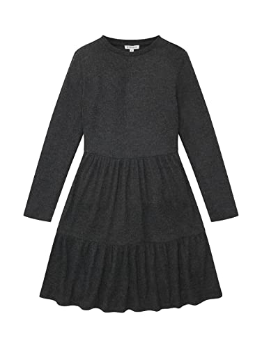 TOM TAILOR Mädchen Kinder Kleid mit Volant 1033915, Grau, 152 von TOM TAILOR