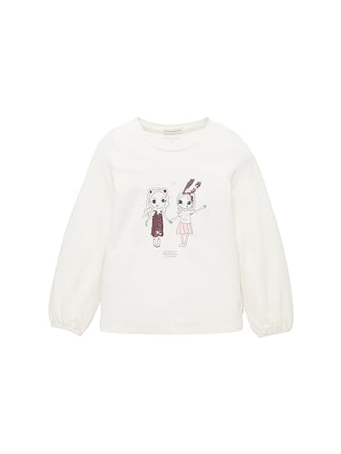 TOM TAILOR Mädchen Kinder Langarmshirt mit Pailletten , Wool White, 104/110 von TOM TAILOR