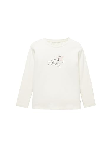 TOM TAILOR Mädchen Kinder Langarmshirt mit Print , Wool White, 92/98 von TOM TAILOR