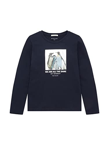 TOM TAILOR Mädchen Kinder Langarmshirt mit Print 1033936, Blau, 104-110 von TOM TAILOR