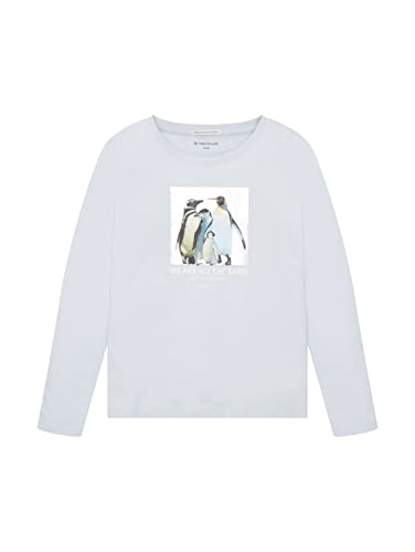 TOM TAILOR Mädchen Kinder Langarmshirt mit Print 1033936, Blau, 116-122 von TOM TAILOR