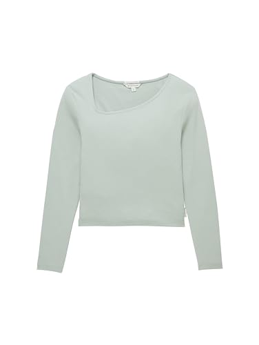 TOM TAILOR Mädchen Kinder Langarmshirt mit Rippstruktur, Dirty Jade, 140 von TOM TAILOR