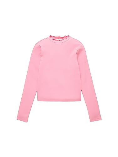 TOM TAILOR Mädchen Kinder Langarmshirt mit Rippstruktur, sunrise pink, 164 von TOM TAILOR