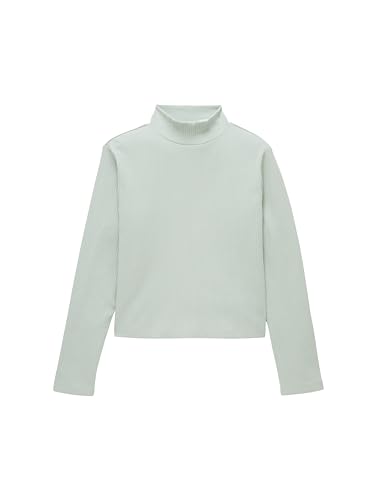 TOM TAILOR Mädchen Kinder Langarmshirt mit Rollkragen & Rippstruktur , Dirty Jade, 140 von TOM TAILOR