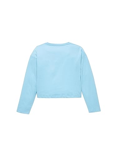 TOM TAILOR Mädchen Kinder Langarmshirt mit Schriftzug, charming blue, 164 von TOM TAILOR