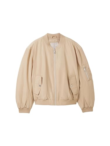 TOM TAILOR Mädchen Kinder Oversized Fit Basic Bomberjacke, 22201 - Cream Toffee, 140 von TOM TAILOR