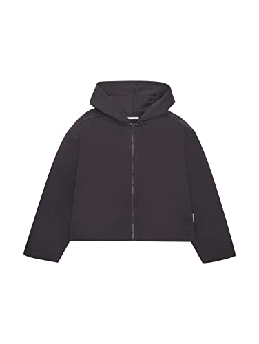 TOM TAILOR Mädchen Kinder Oversized Sweatjacke mit Kapuze 1033947, Grau, 164 von TOM TAILOR