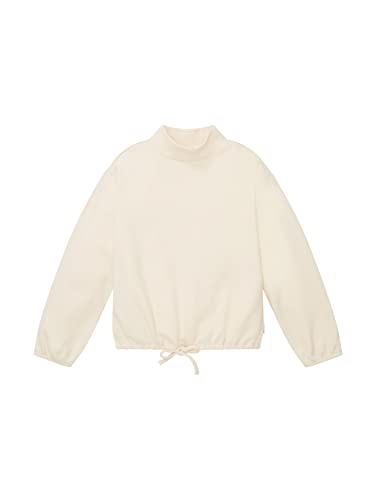 TOM TAILOR Mädchen Kinder Oversized Sweatshirt mit Kordelzug 1033946, Weiß, 164 von TOM TAILOR