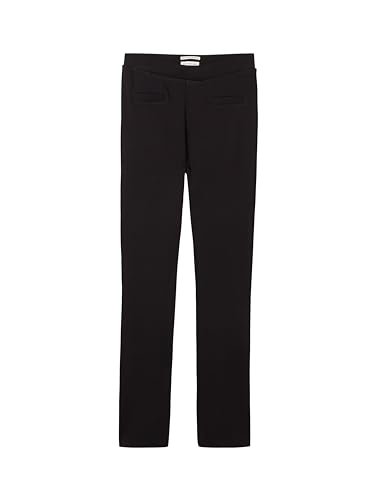 TOM TAILOR Mädchen Kinder Skinny Fit Leggings mit Schlag, 14482 - Deep Black, 140 von TOM TAILOR