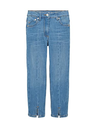 TOM TAILOR Mädchen Kinder Straight Fit Jeans mit Schlitz 1035193, Blau, 116 von TOM TAILOR