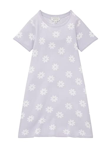 TOM TAILOR Mädchen Kinder Strickkleid mit Blumenmuster 1035185, Lila, 116-122 von TOM TAILOR