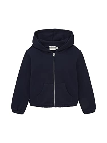 TOM TAILOR Mädchen Kinder Sweatjacke mit Kapuze 1035181, Blau, 116-122 von TOM TAILOR