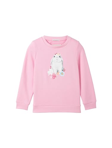 TOM TAILOR Mädchen Kinder Sweatshirt mit Hasen-Print, 35247 - Fresh Summertime Pink, 104/110 von TOM TAILOR