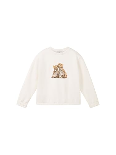 TOM TAILOR Mädchen Kinder Sweatshirt mit Print,24018 - Light Almond, 104/110 von TOM TAILOR