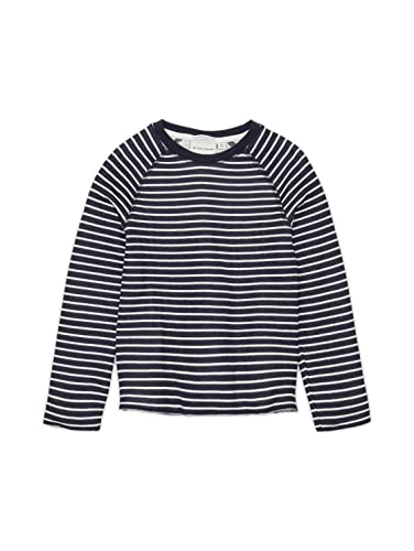 TOM TAILOR Mädchen Kinder Sweatshirt mit Streifen 1035179, Weiß, 104-110 von TOM TAILOR